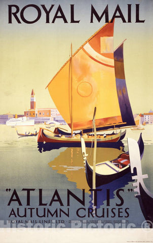 Vintage Poster -  Royal Mail,Atlantis Autumn Cruises -  Padden., Historic Wall Art