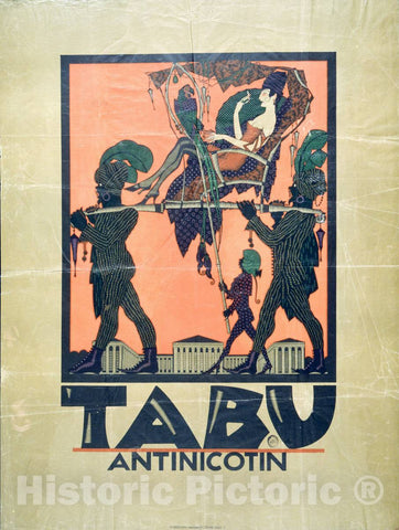 Vintage Poster -  Tabu antinicotin -  Julius Klinger., Historic Wall Art