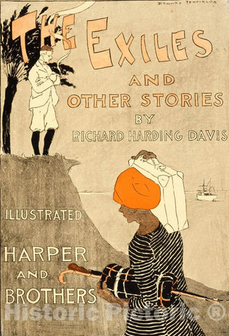 Vintage Poster -  The exiles and Other Stories by Richard Harding Davis -  Edward Penfield., Historic Wall Art