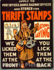 Vintage Poster -  Thrift Stamps. We Licked Them at The Front, You Lick Them at The Back, Historic Wall Art