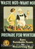 Vintage Poster -  Waste not, Want not -  Prepare for Winter, Historic Wall Art