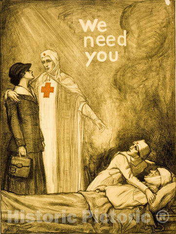 Vintage Poster -  We Need You -  Albert Sterner 1918., Historic Wall Art
