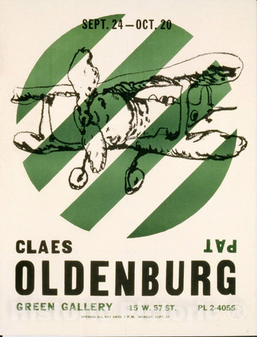 Vintage Poster -  Claes Oldenburg, Green Gallery, New York 1, Historic Wall Art