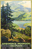 Vintage Poster -  Adirondack Mountains, Lake Placid New York Central Lines, Historic Wall Art