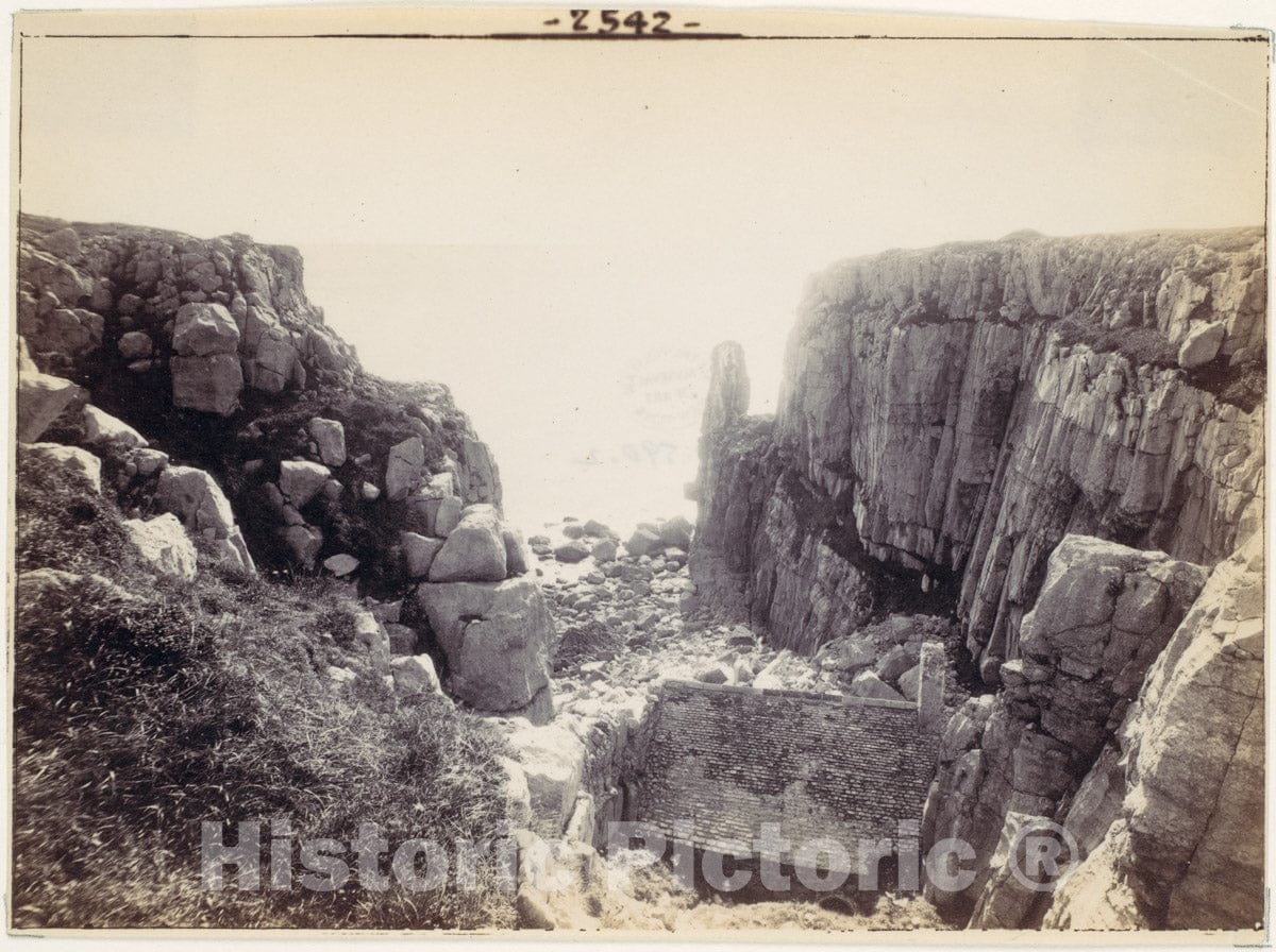Photo Print : Francis Bedford - Rocky Inlet with Seascape : Vintage Wall Art