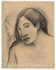 Art Print : Heads of Tahitian Women, Frontal and Profile Views, Paul Gauguin, c.1892, Vintage Wall Decor :