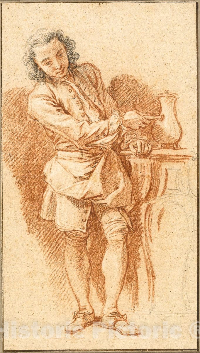 Art Print : Study of Valet with Coffee Pot, FranÃ§ois Boucher, c 1739, Vintage Wall Decor :