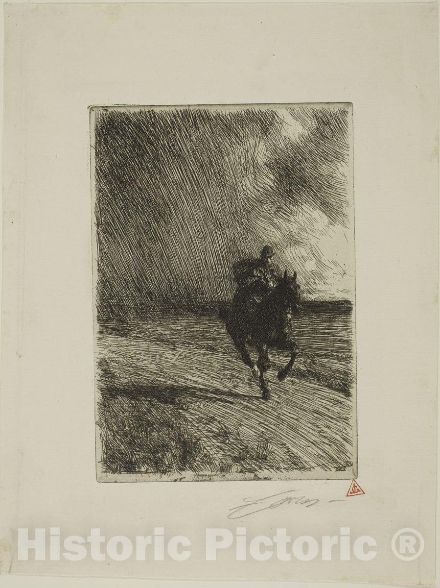Art Print : Storm, Anders Zorn, c 1890, Vintage Wall Decor :