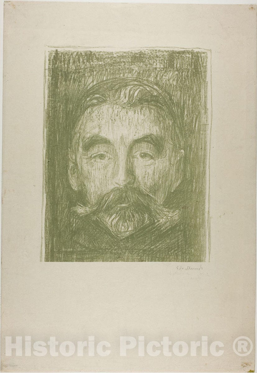Art Print : Stephane Mallarme, Edvard Munch, c 1897, Vintage Wall Decor :