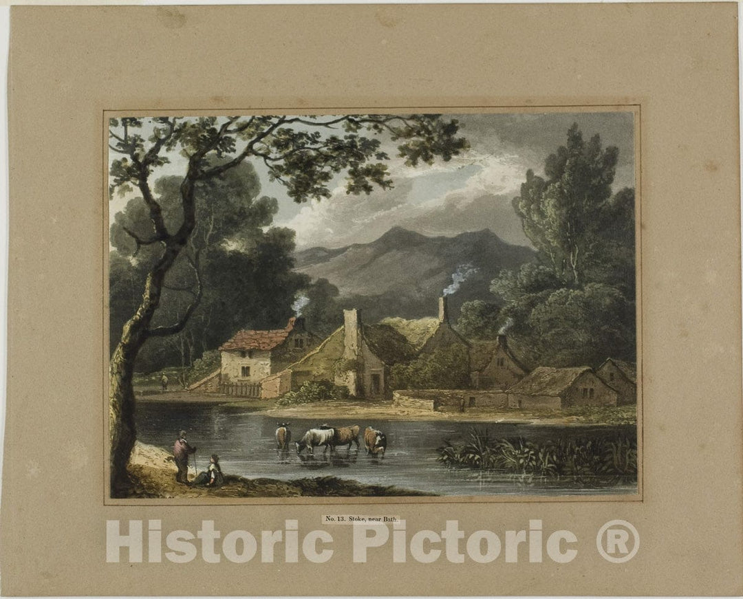 Art Print : Stoke, near Bath, Joseph Barker, c.1806, Vintage Wall Decor :