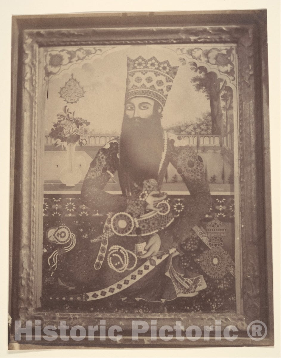 Photo Print : Possibly by Luigi Pesce - Fath-Ali Shah, Painting That Once Belonged to Hmah ? Saula, Uncle of The King. : Vintage Wall Art
