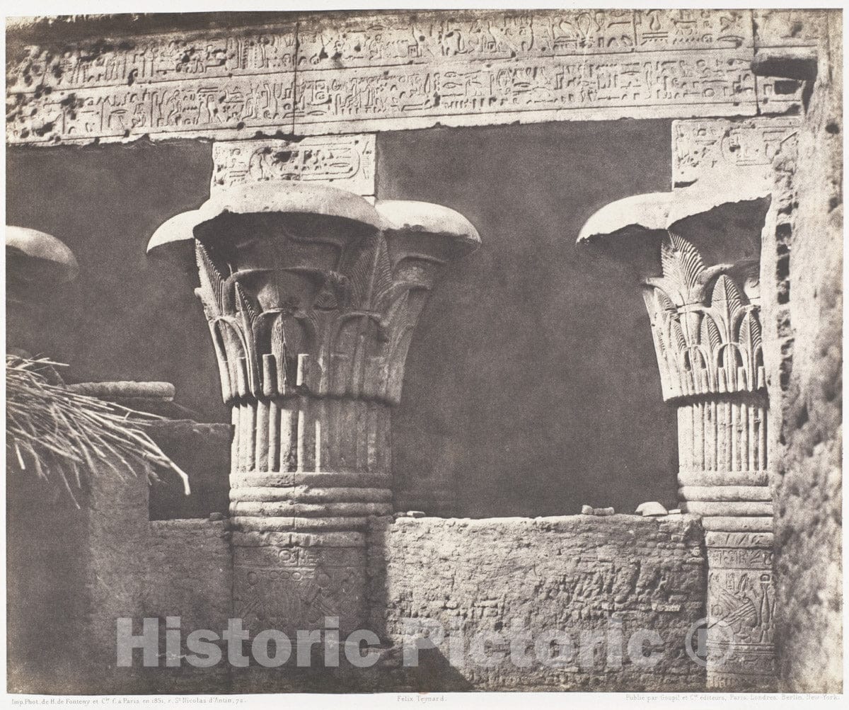 Photo Print : Félix Teynard - Esneh (Latopolis), Construction Ensablée - Architrave, Futs, et Chapiteaux : Vintage Wall Art
