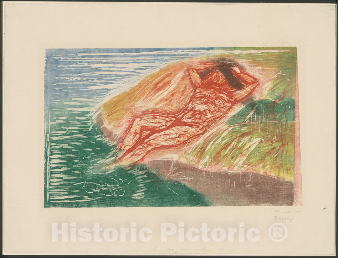 Art Print : Sunbathing I, Edvard Munch, 1915, Vintage Wall Decor :