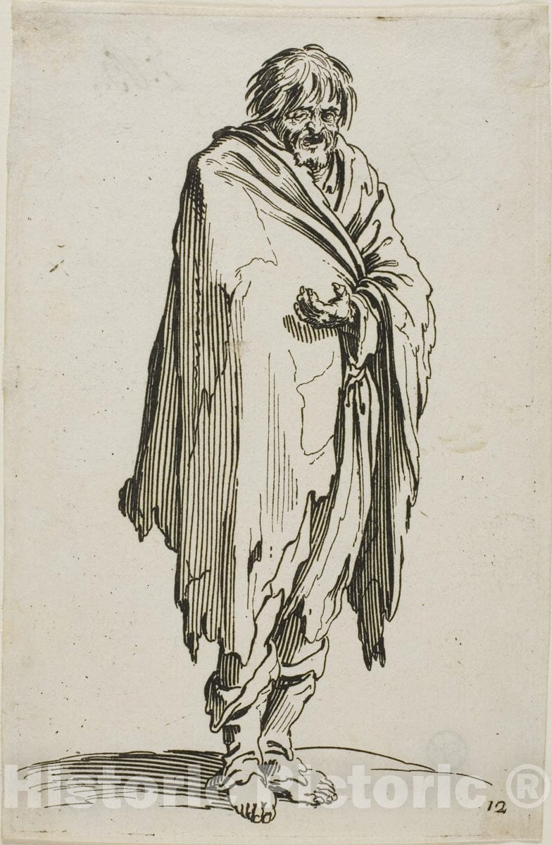 Art Print : Beggar without Hat or Shoes, plate twelve from The Beggars ...