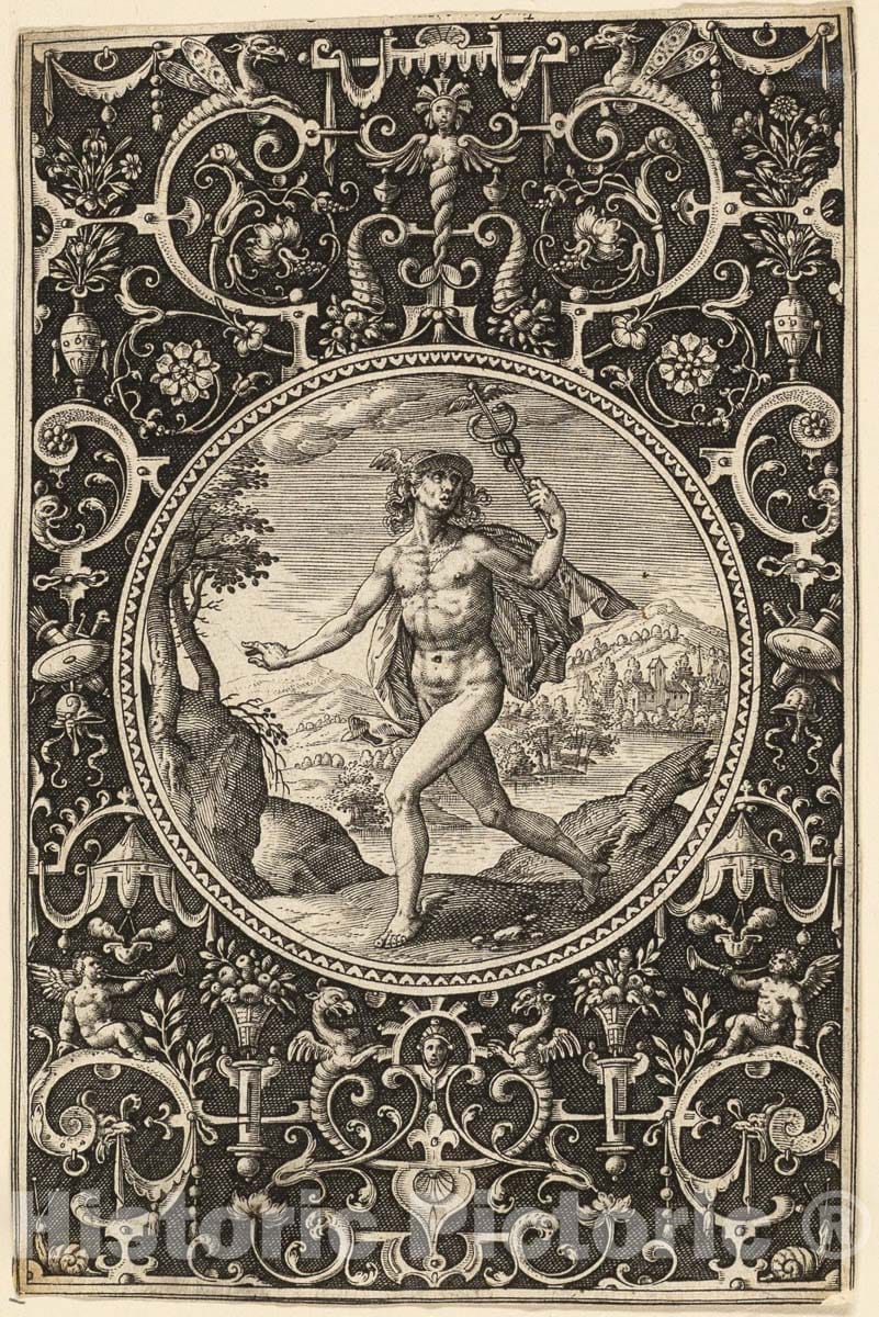 Art Print : Mercury, Adriaen Collaert, II, c.1597, Vintage Wall Decor :