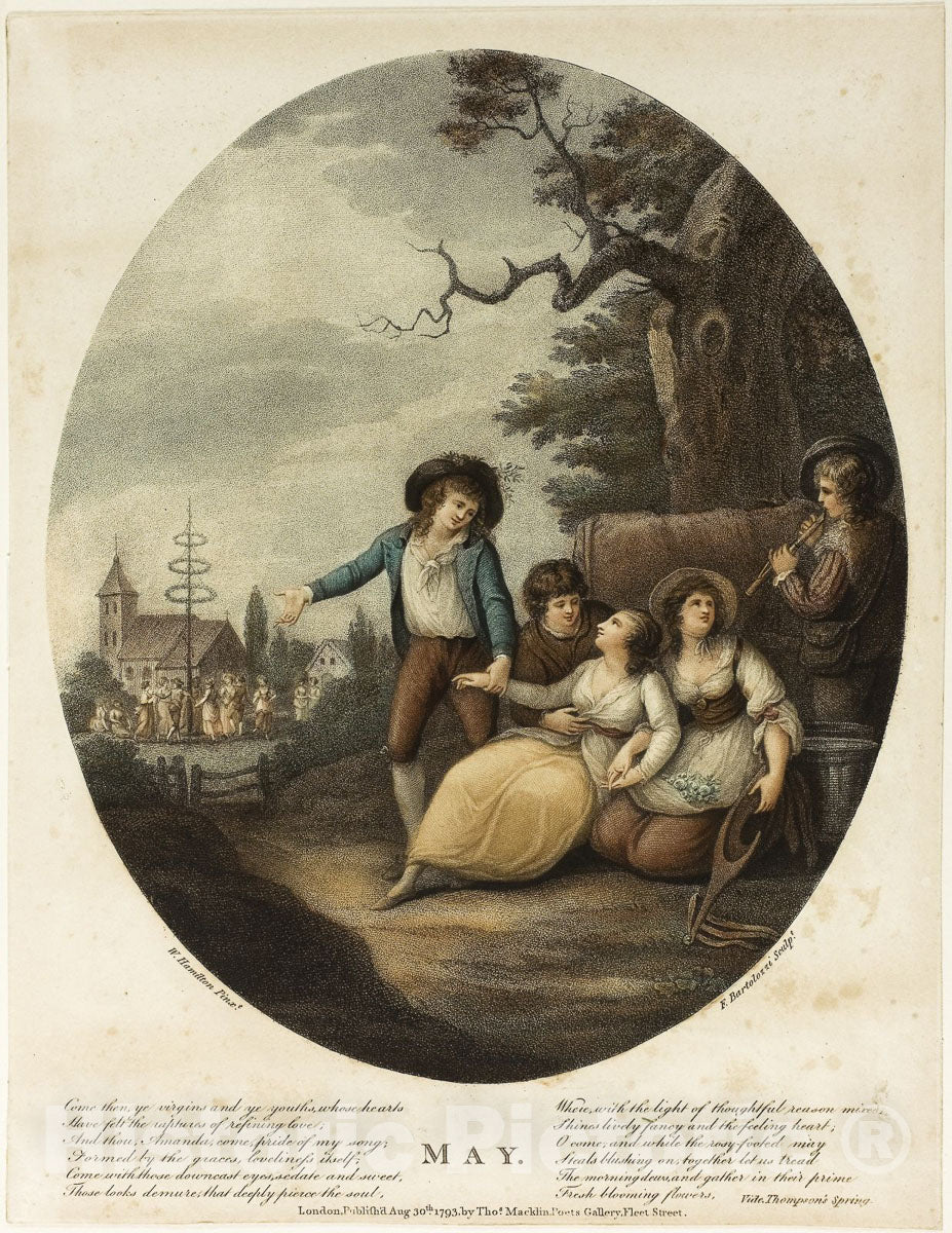 Art Print : May, Francesco Bartolozzi, c 1793, Vintage Wall Decor :