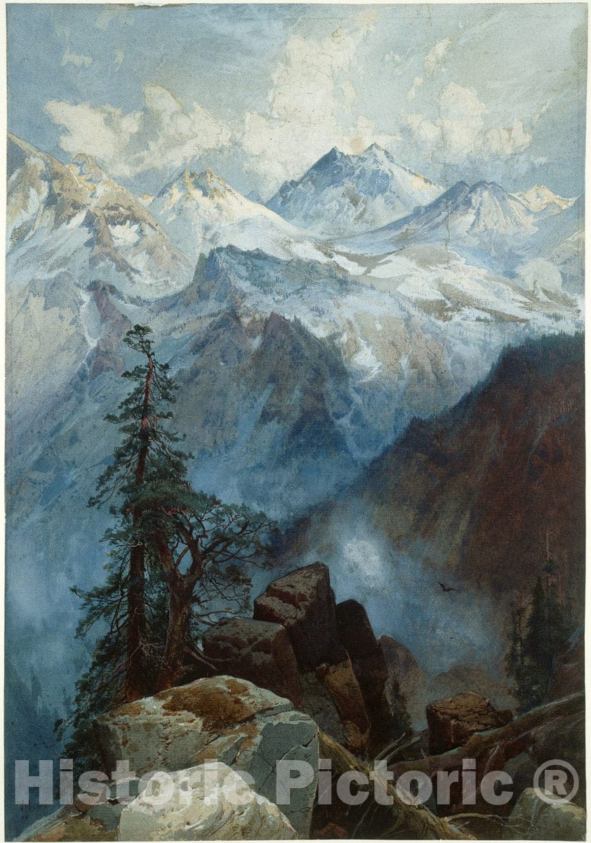Art Print : Summit of the Sierras, Thomas Moran, c.1874, Vintage Wall Decor :
