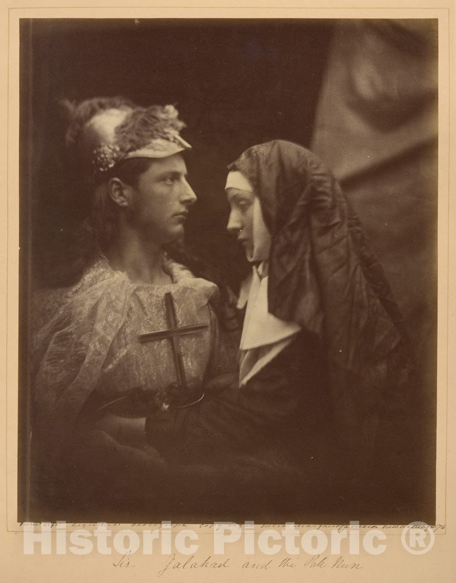Photo Print : Julia Margaret Cameron - Sir Galahad and The Pale Nun : Vintage Wall Art