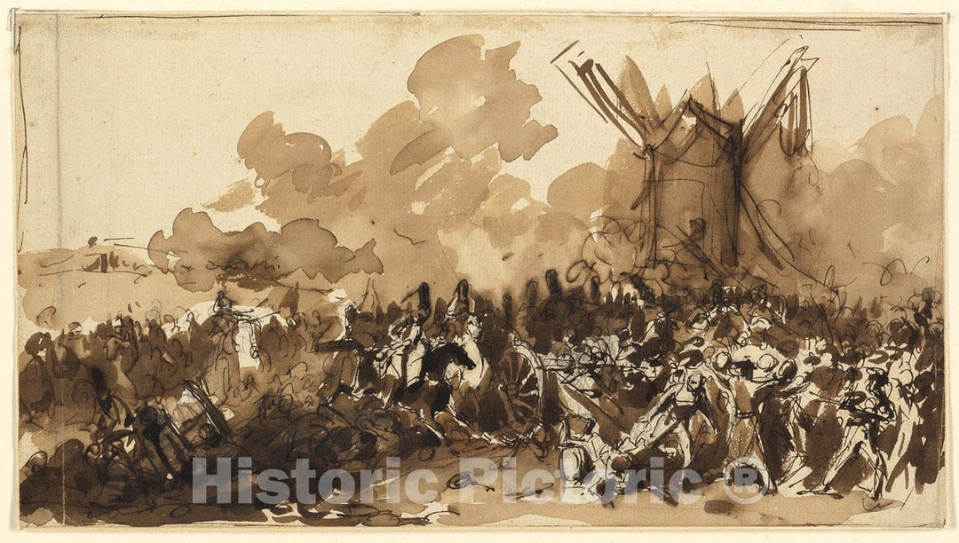 Art Print : Study, Denis Auguste Marie Raffet, c.1900, Vintage Wall Decor :