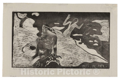 Art Print : Auti te pape (Women at the River) from the Noa Noa Suite, Paul Gauguin, c.1939, Vintage Wall Decor :