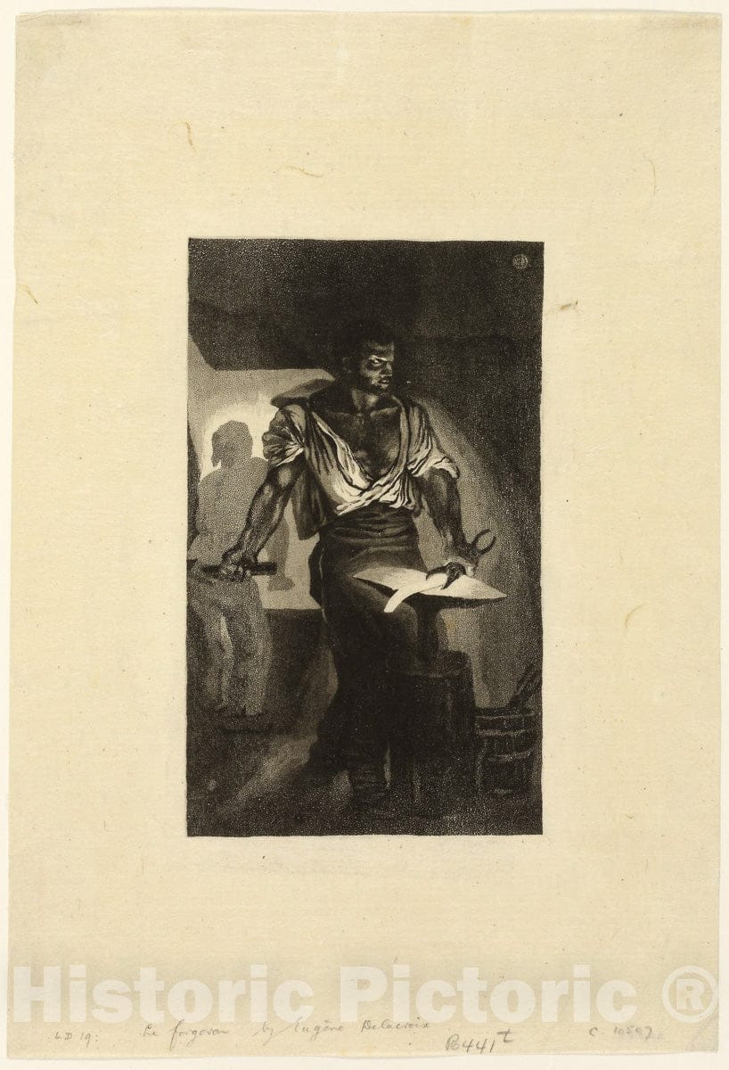 Art Print : Blacksmith, EugÃ¨ne Delacroix, c 1903, Vintage Wall Decor :