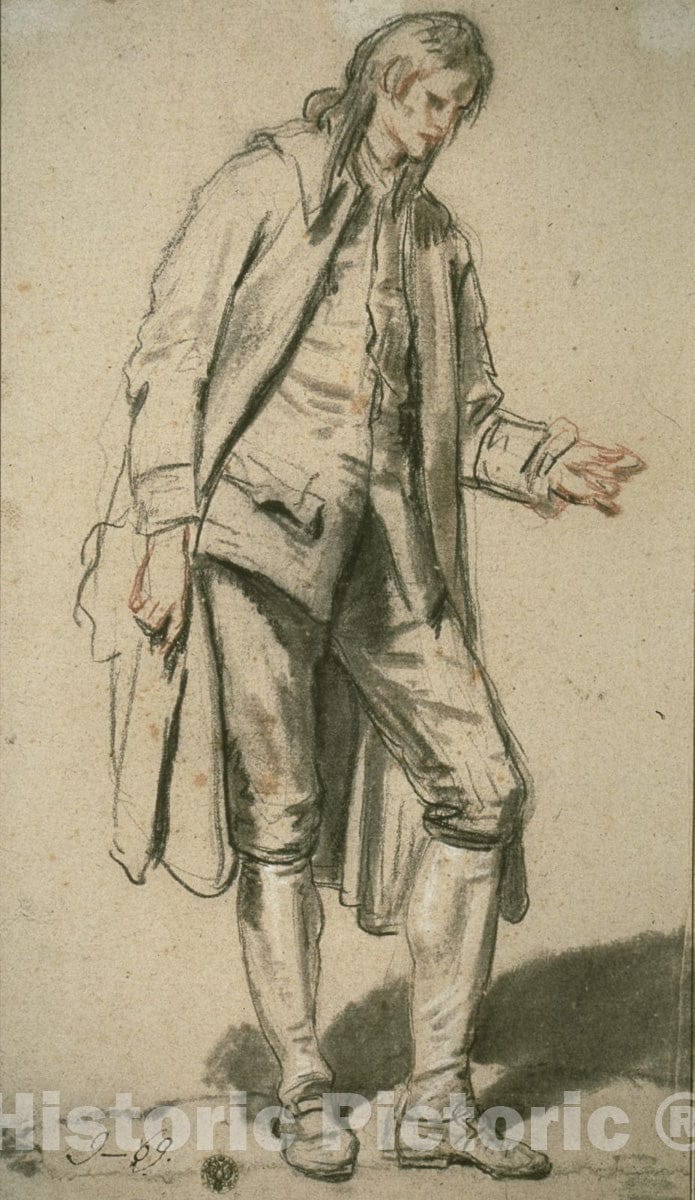 Art Print : Study of a Groom, Jean Baptiste Greuze, c.1663, Vintage Wall Decor :