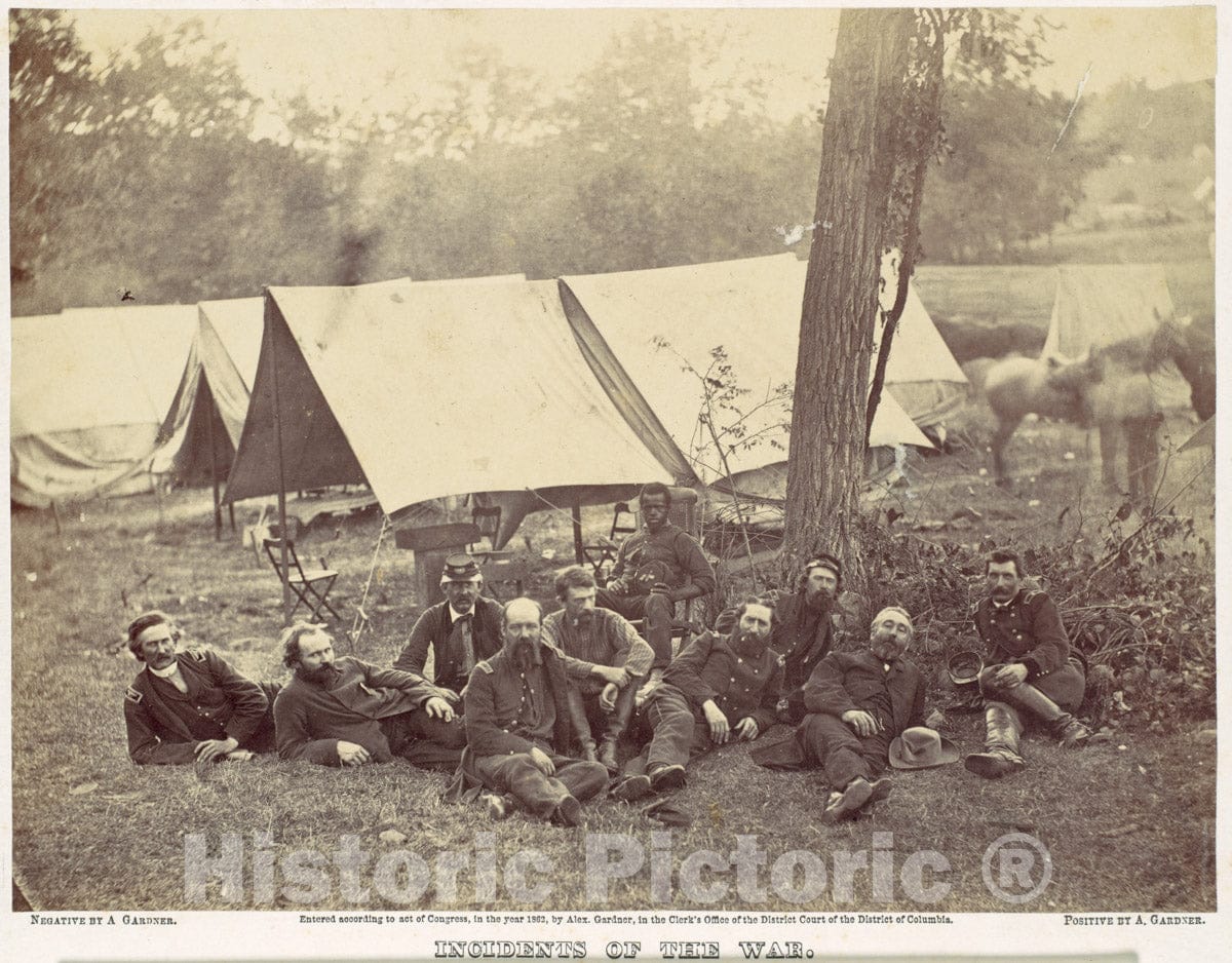 Photo Print : Alexander Gardner - Group at Headquarters of The Army of The Potomac, Antietam, October 1862 1 : Vintage Wall Art