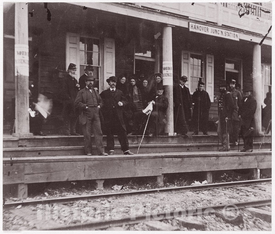 Photo Print : Formerly Mathew B. Brady - Hanover Junction Station, Pennsylvania : Vintage Wall Art