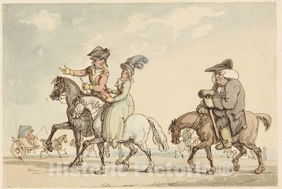 Art Print : Study for Comforts of Bath, Thomas Rowlandson, c.1597, Vintage Wall Decor :