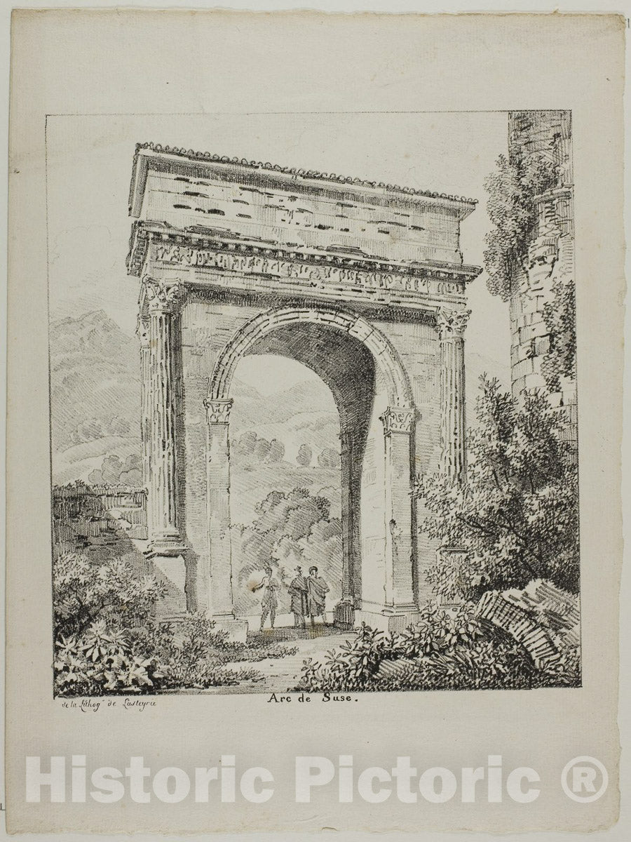 Art Print : Susa Arch, Louis Pierre Baltard, c 1804, Vintage Wall Decor :