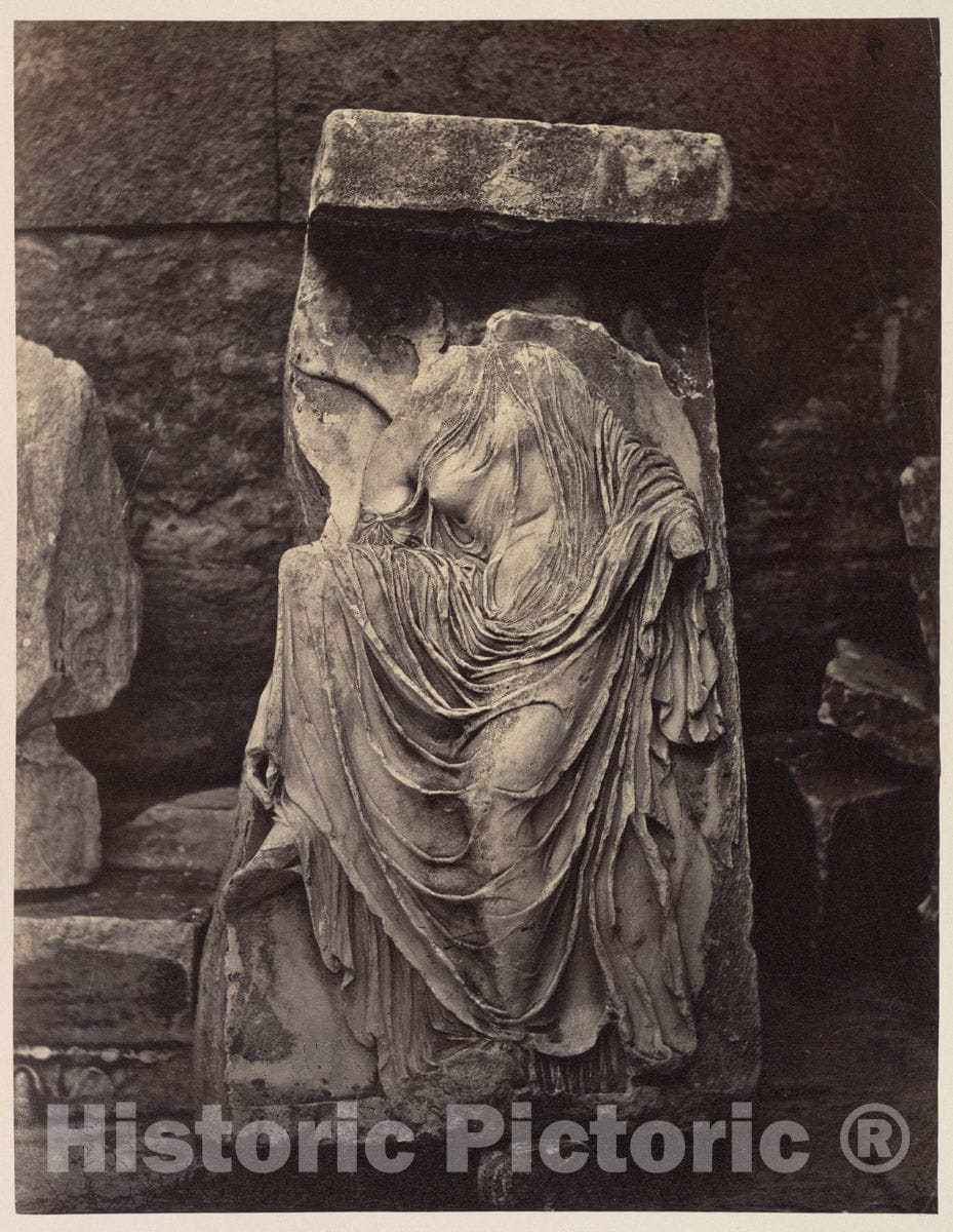Photo Print : William James Stillman - Fragment from Balustrade of The Temple of Athena Nike, Acropolis, Athens : Vintage Wall Art