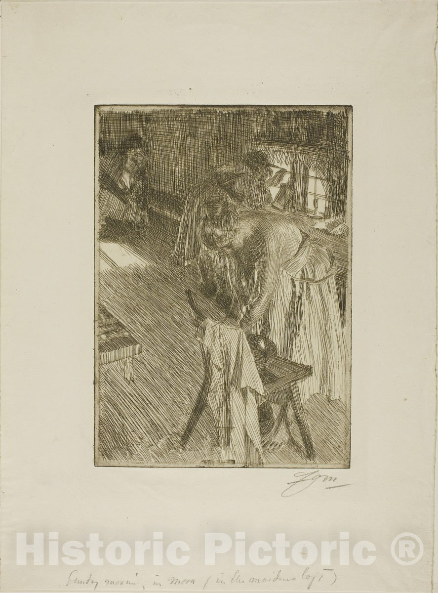 Art Print : Sunday Morning, Anders Zorn, c 1896, Vintage Wall Decor :