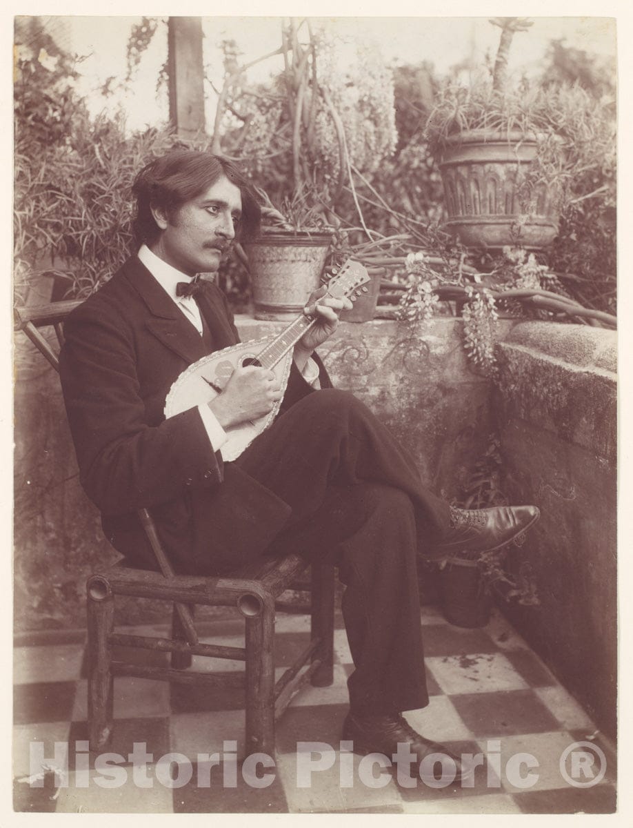 Photo Print : Wilhelm von Gloeden - Mico Lo Giudice-Berbiredolu Il Mago del mandolino : Vintage Wall Art