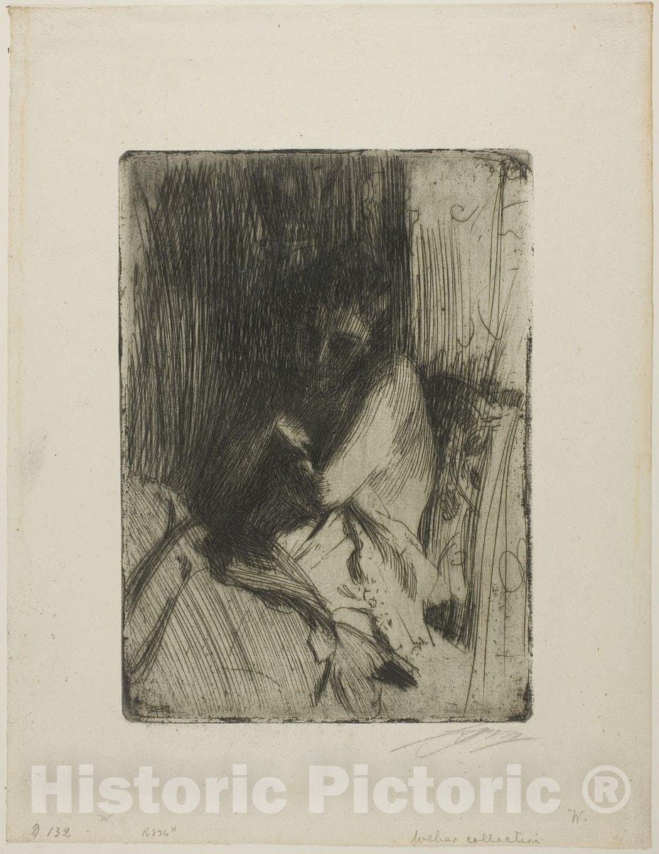 Art Print : Surprised, Anders Zorn, c 1900, Vintage Wall Decor :