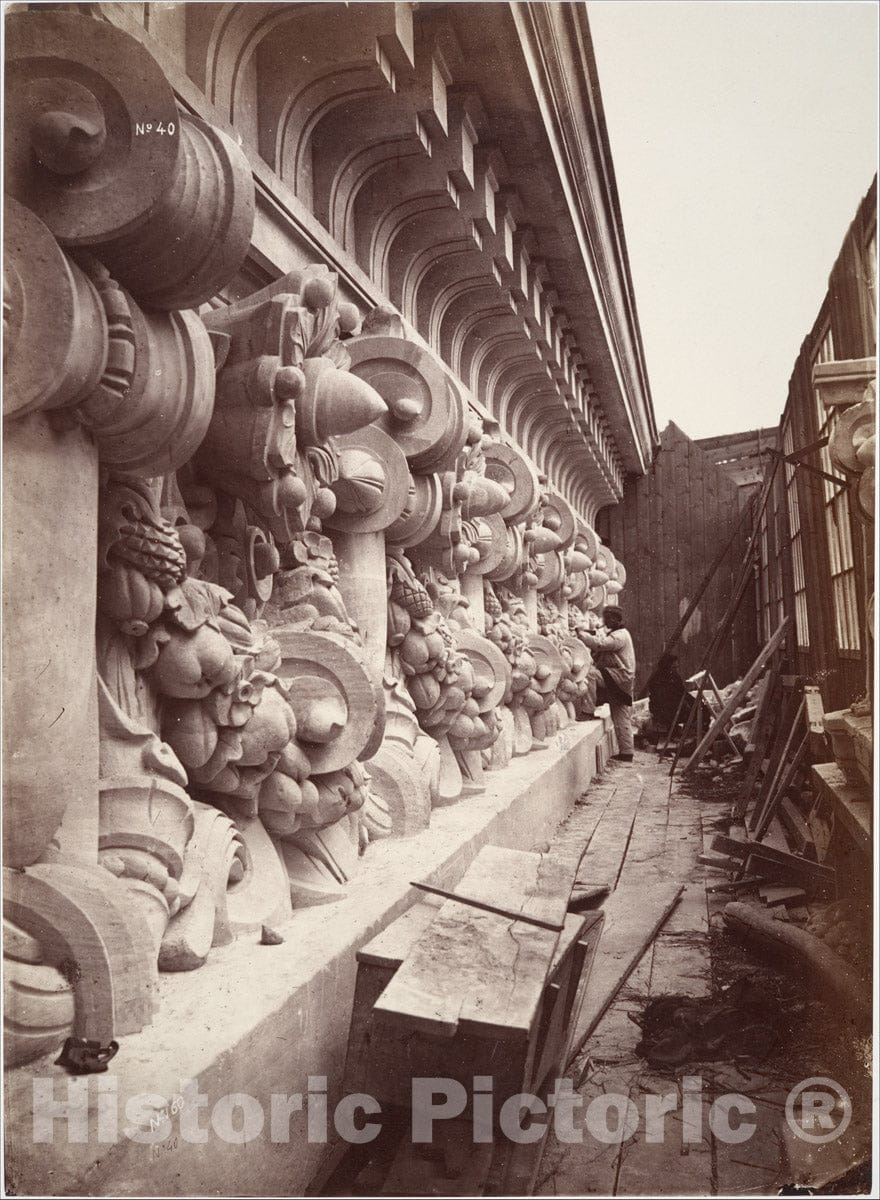 Photo Print : Louis-Emile Durandelle - Le Nouvel Opéra de Paris (Sculpture Ornementale) : Vintage Wall Art