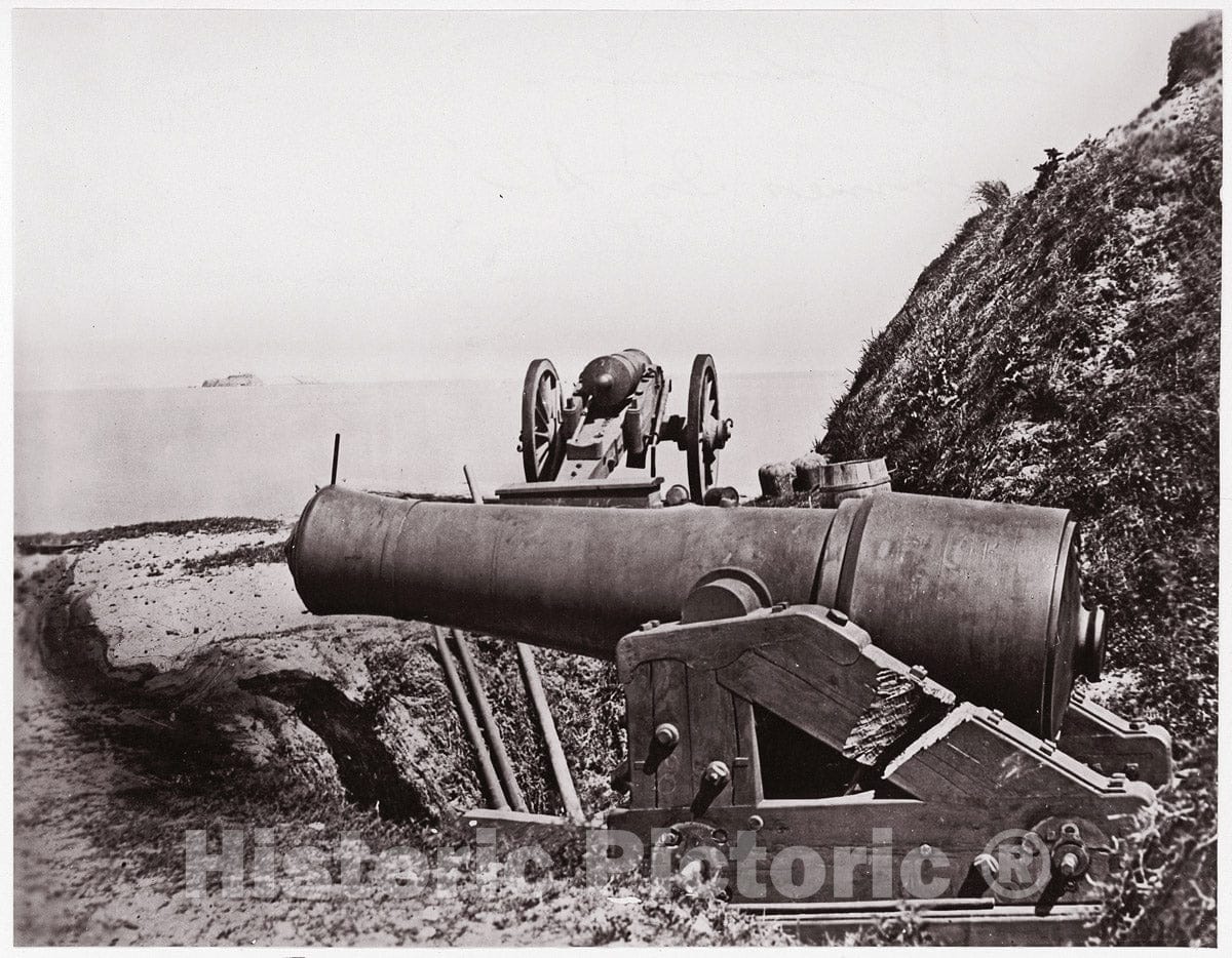 Photo Print : Formerly Mathew B. Brady - Fort Johnson, James Island, Looking Toward Fort Sumter : Vintage Wall Art