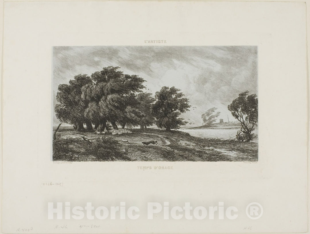 Art Print : Stormy Weather, Charles FranÃ§ois Daubigny, c 1866, Vintage Wall Decor :
