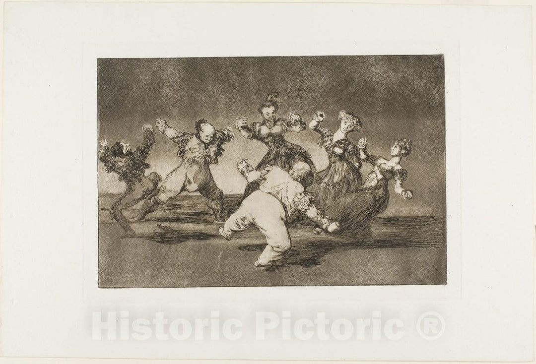 Art Print : Merry Folly, from Disparates, published as plate twelve in Los Proverbios, Francisco Goya, c.1815, Vintage Wall Decor :