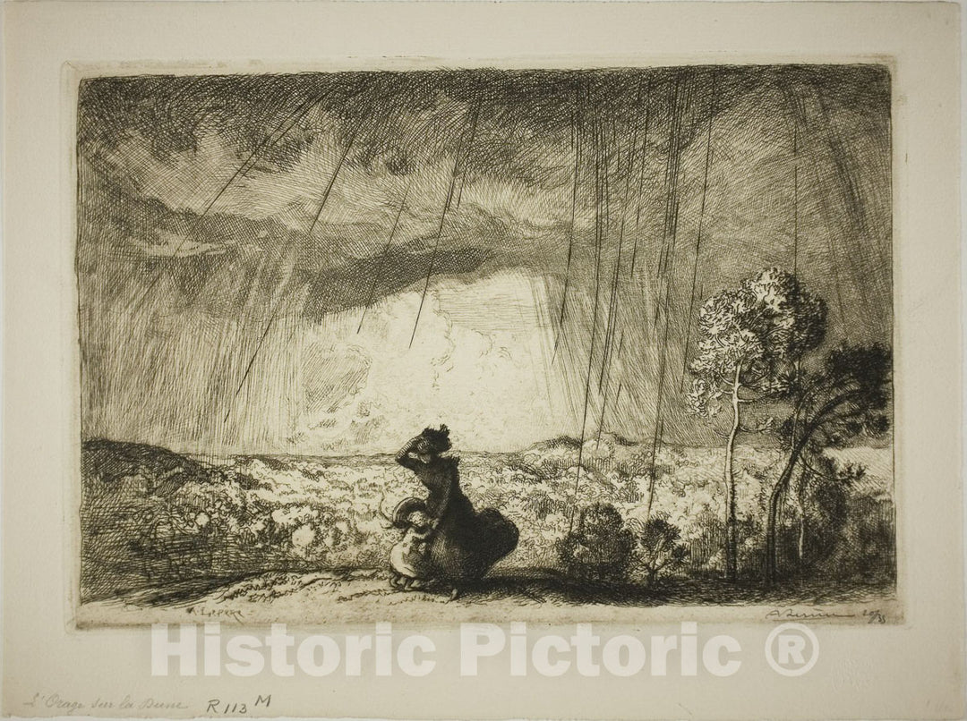 Art Print : Storm on the Dune, Louis Auguste LepÃ¨re, c 1892, Vintage Wall Decor :