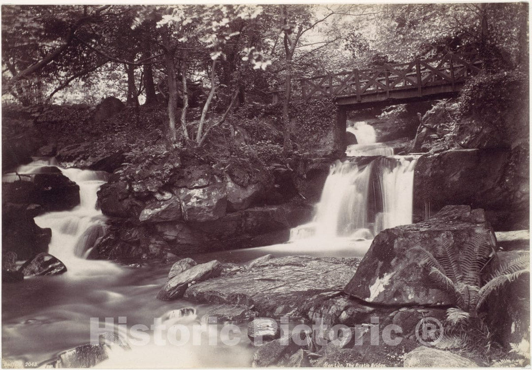 Photo Print : Francis Bedford - Glen LUN. The Rustic Bridge : Vintage Wall Art