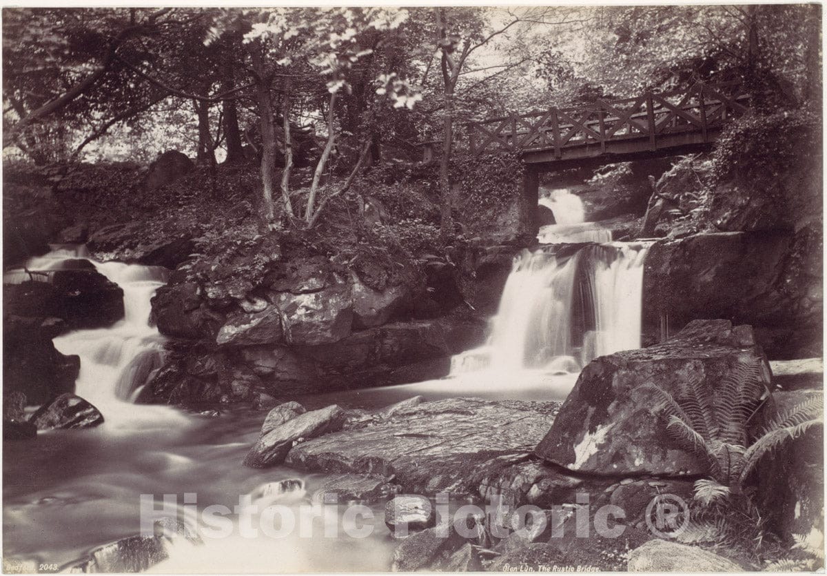 Photo Print : Francis Bedford - Glen LUN. The Rustic Bridge : Vintage Wall Art