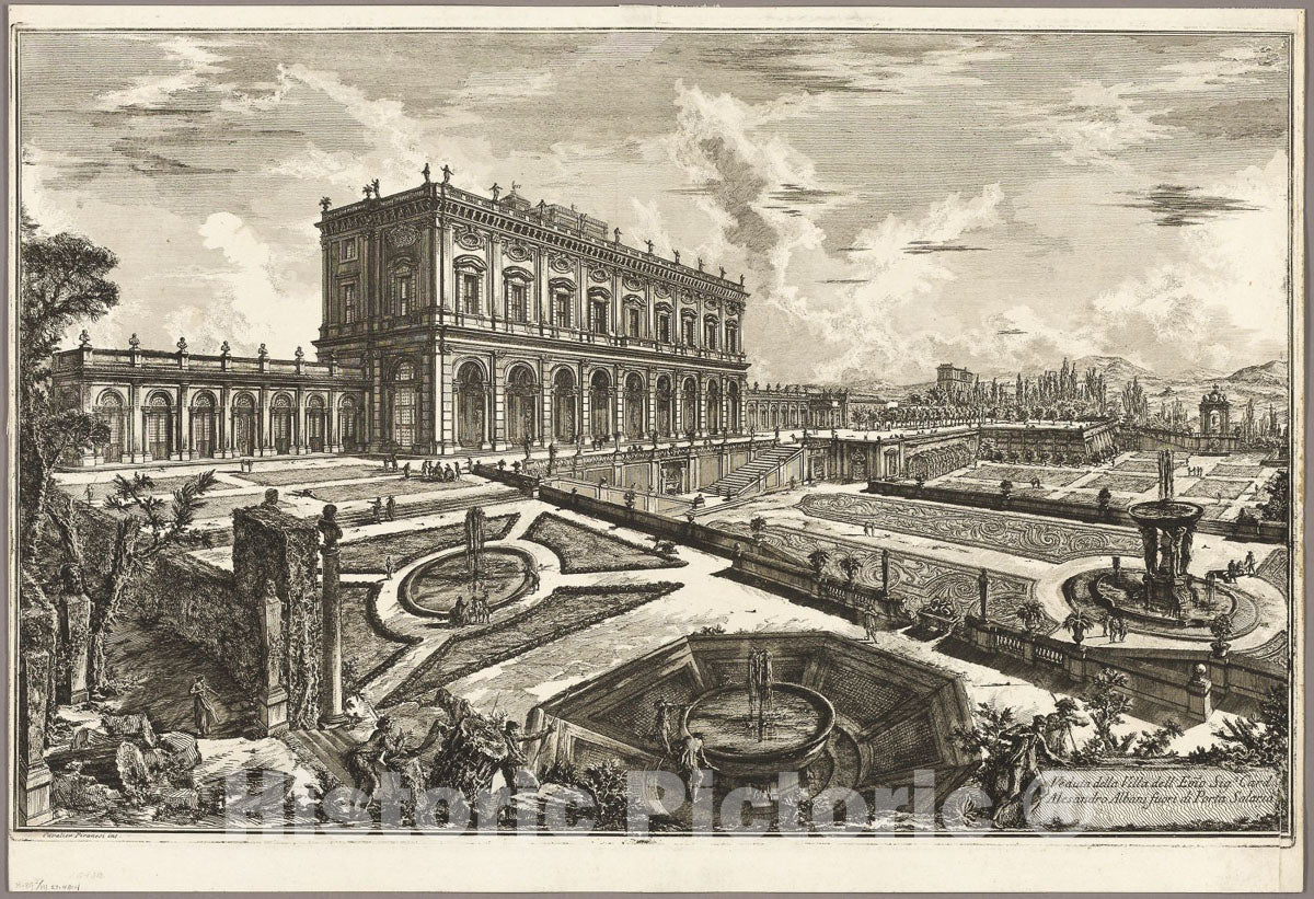 Art Print : View of the Villa of His Eminence Cardinal Alessandro Albani, outside Porta Salaria, from Views of Rome, Giovanni Battista Piranesi, c.1906, Vintage Wall Decor :