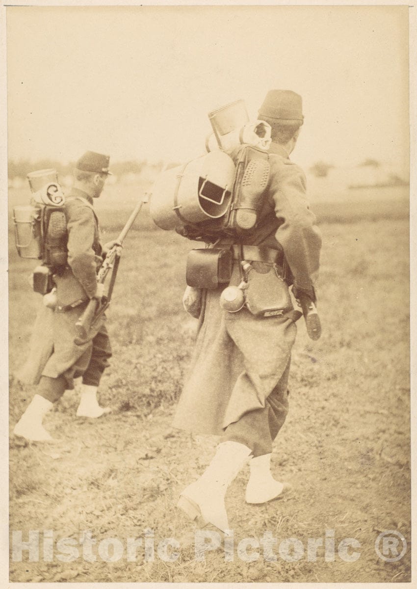 Photo Print : Two Soldiers Packing Gear : Vintage Wall Art