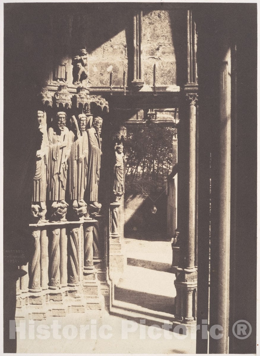 Photo Print : Charles Marville - South Portal, Chartres Cathedral : Vintage Wall Art
