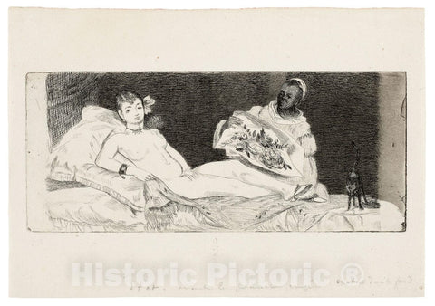 Art Print : Olympia (published plate), edouard Manet, c.1968, Vintage Wall Decor :