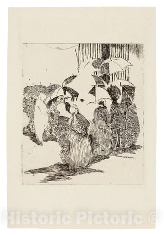 Art Print : Line in Front of the Butcher Shop, edouard Manet, c 1970, Vintage Wall Decor :