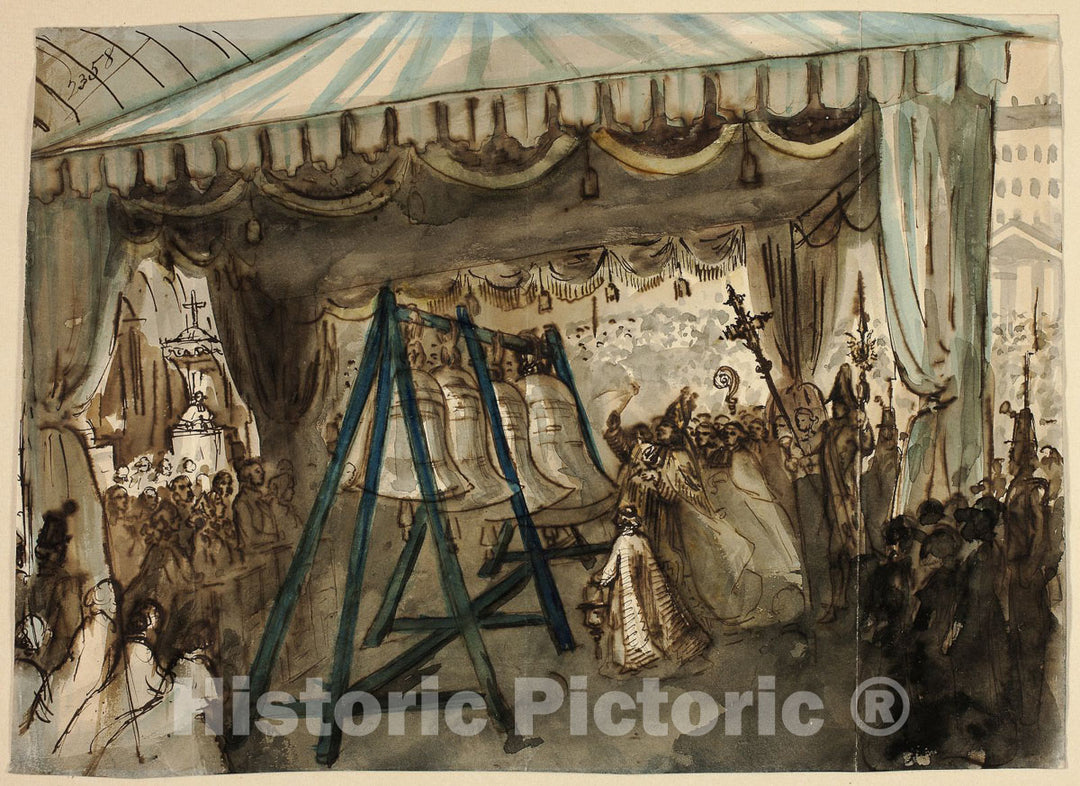 Art Print : Study, Constantin Guys, c 1918, Vintage Wall Decor :