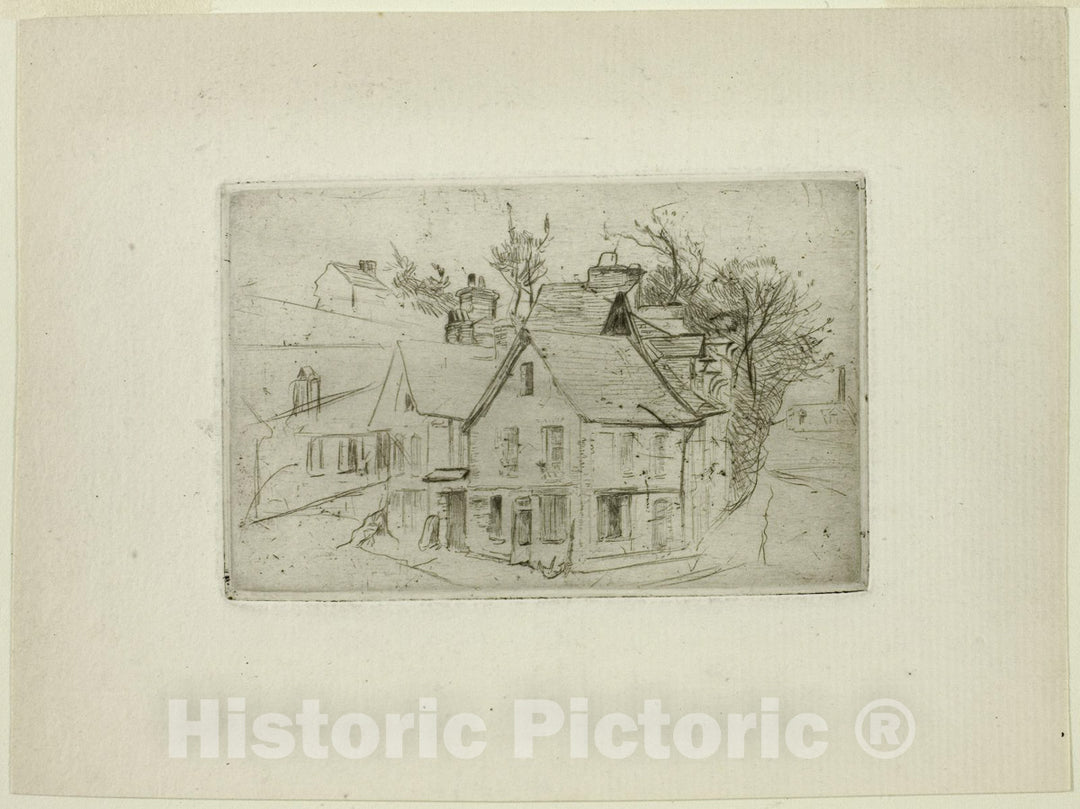 Art Print : Street Corner in a Village, Henri-Emile Lessore, c.1912, Vintage Wall Decor :