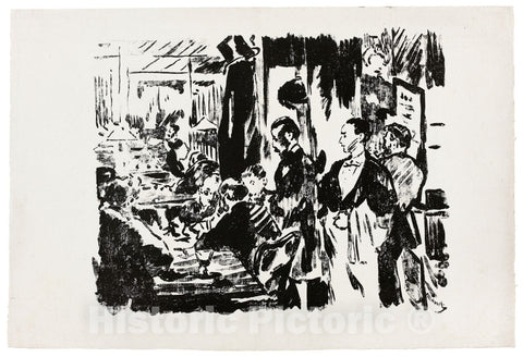 Art Print : At the Cafe (unpublished plate), edouard Manet, c.1176, Vintage Wall Decor :