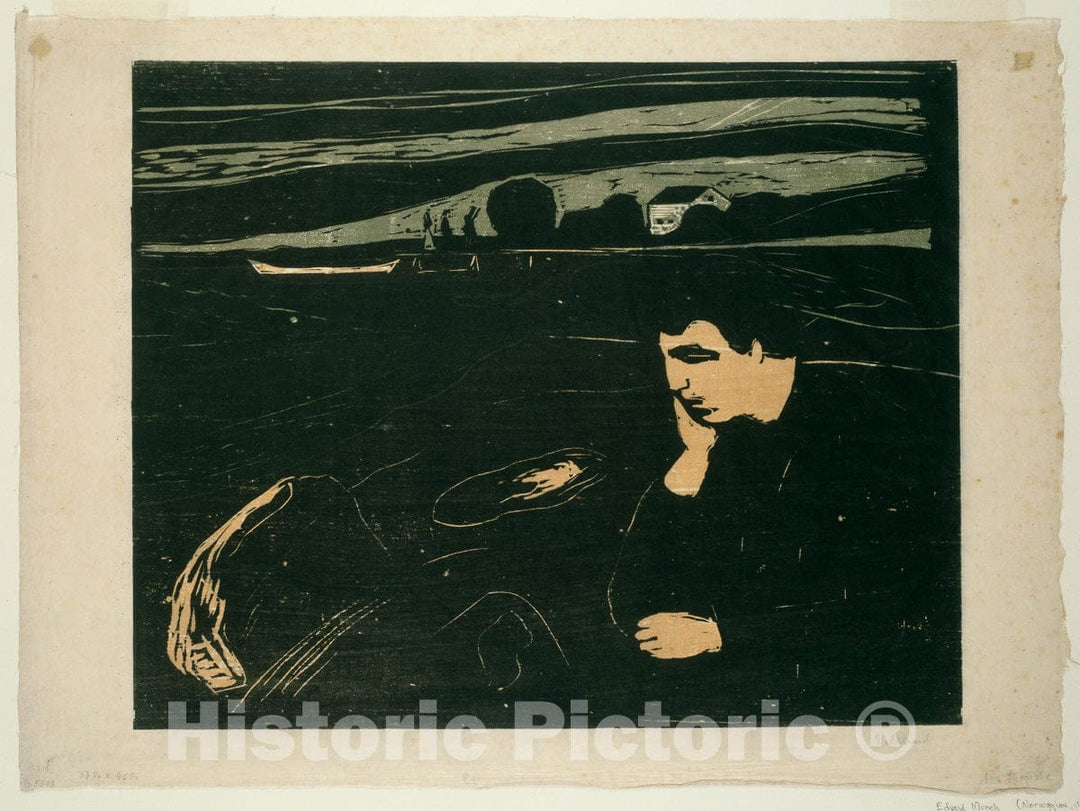 Art Print : Melancholy III, Edvard Munch, c 1904, Vintage Wall Decor :